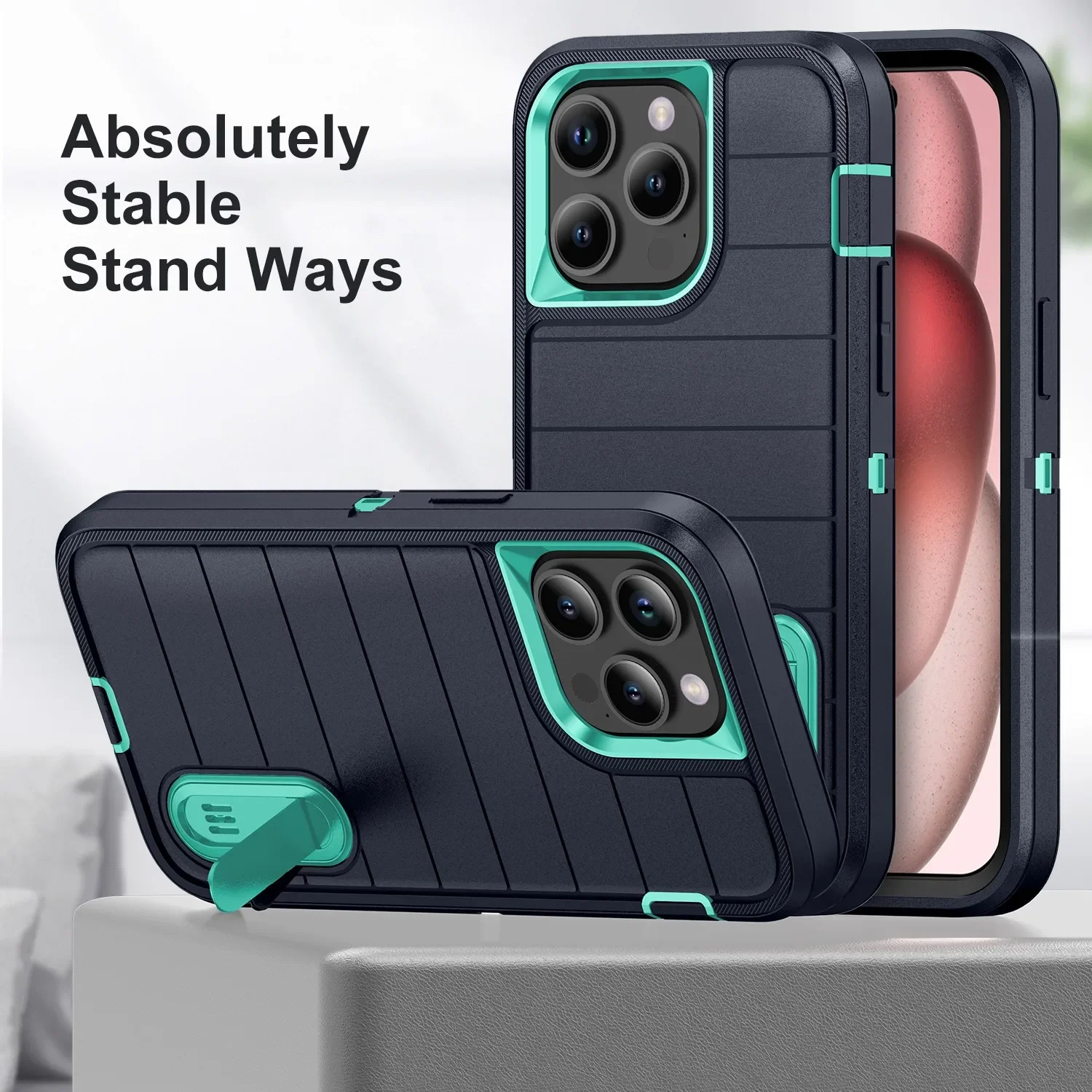Heavy Duty Shock Absorption Full Body Protective Silicone Rubber Phone Case