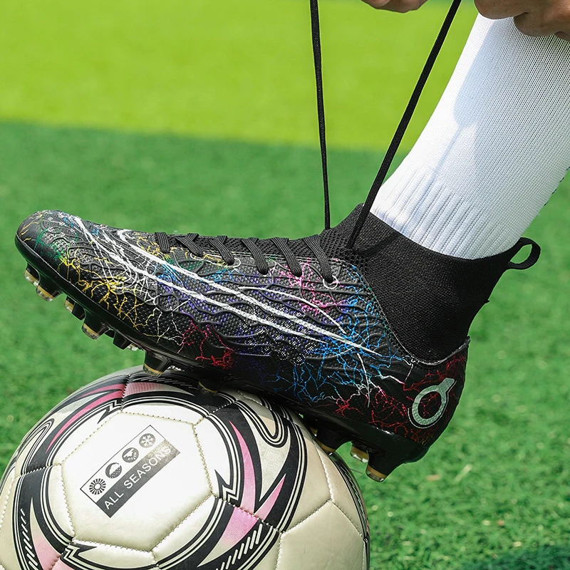 Men's Soccer Shoes Soft TF/FG Football Boots Breathable Cleats Non-Slip Grass Training Sneakers Outdoor Unisex Sports Footwear