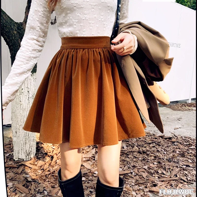 Winter Velvet Skirts New Design 2024 New Year Spring Japan Girls