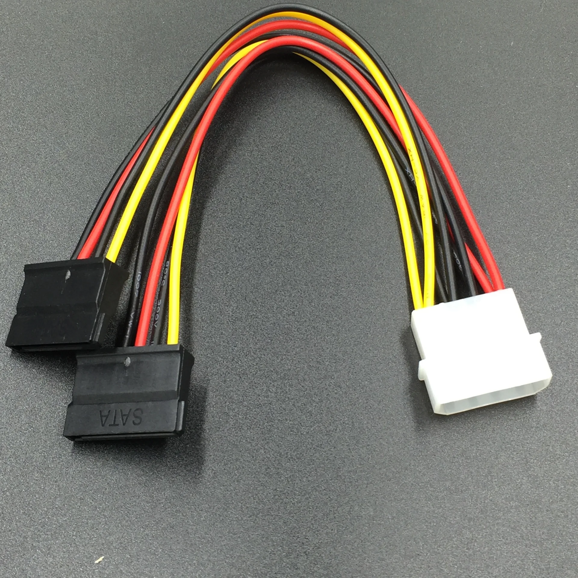 5pcs Serial ATA SATA 4 Pin IDE Molex to 2 of 15 Pin HDD Power Adapter Cable Hot Worldwide Promotion