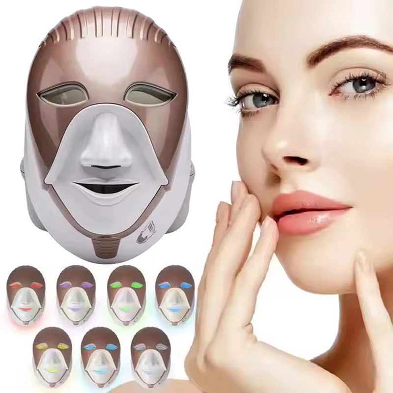 Led Mask 7 Color PDT Photodynamic Facial Cleopatra LED Masks Red Light Therapy Smart Touch Beauty Machine Face Neck Skin Care