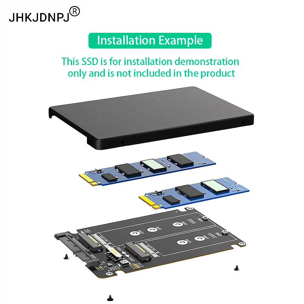 듀얼 M.2 B 키/B&M 키 SSD를 2.5인치 SATA III로 변환하는 플라스틱 케이스