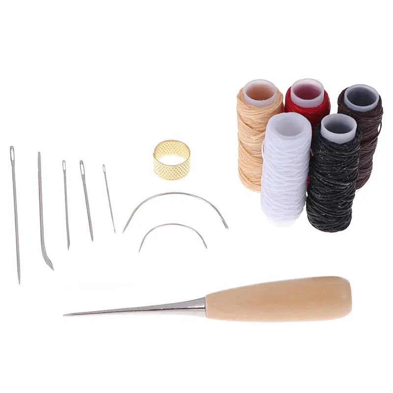 Leather Craft Tool Kit Leather Craft Tools 14Pcs Leather Craft Sewing Kit with Needles