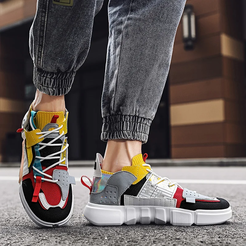 YRZL Sneakers Men Casual Shoes Tenis Luxury Shoes for Women Trainer Lace Up Breathable Couple Sports Running Shoes for Men