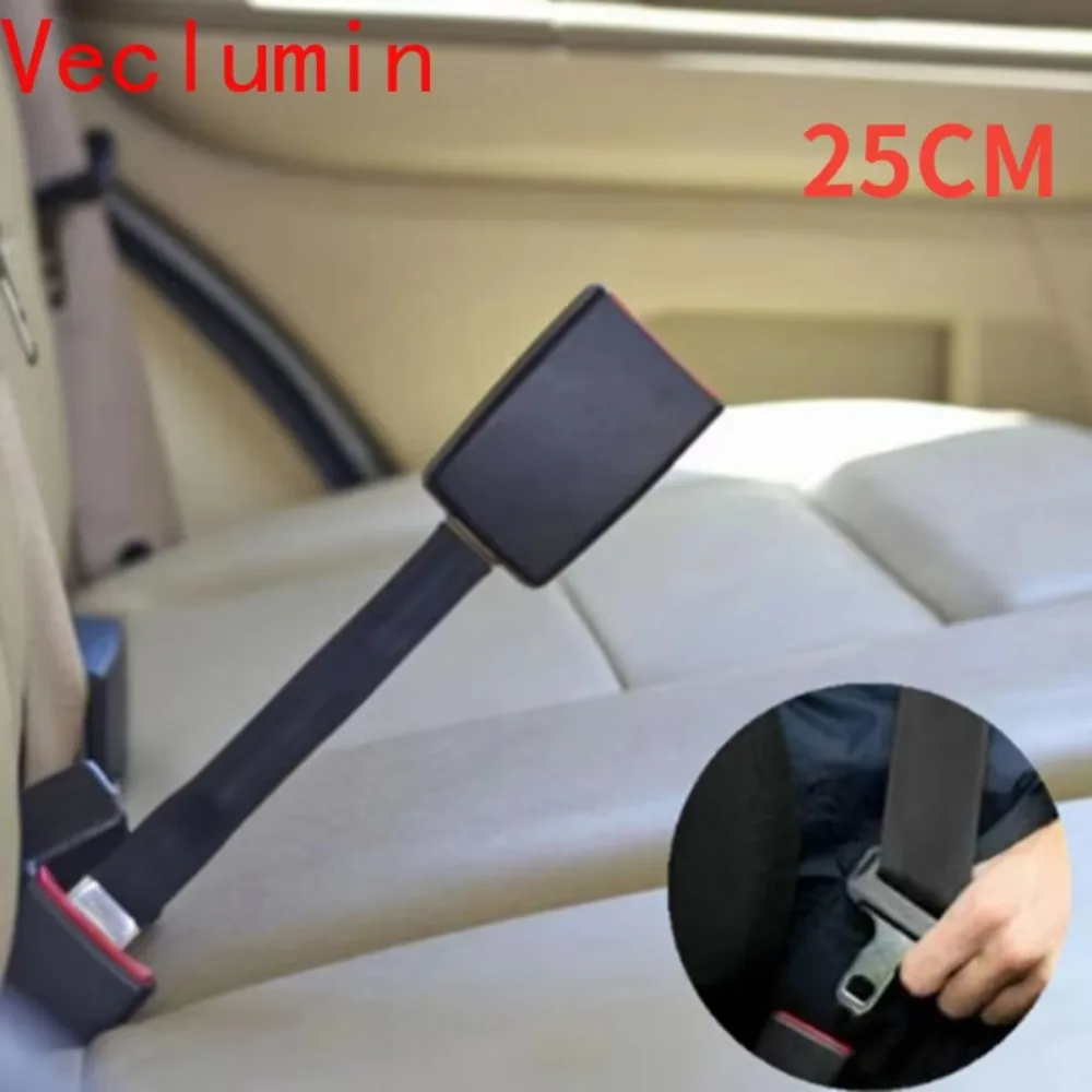 Seat Belt Extender 25cm Car Seat Belt Extender Buckle For 21mm Locking Tab Durable High Elasticity Auto Accessories Safety Adjustable