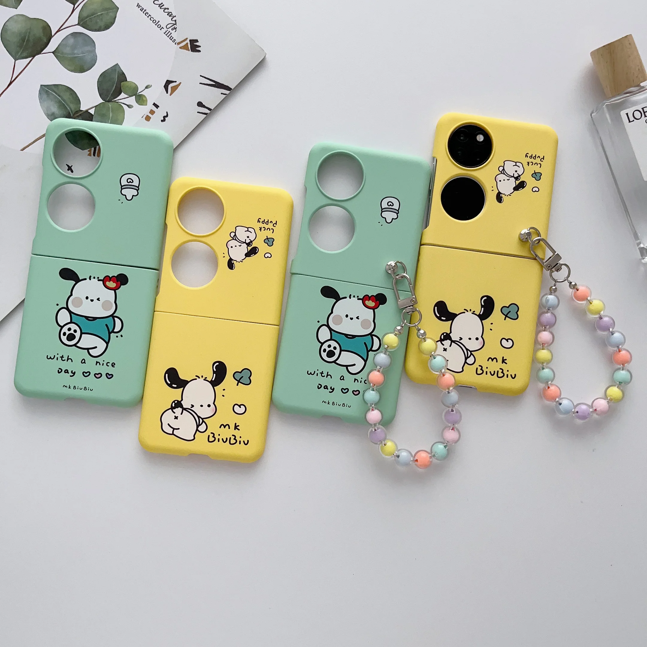 

Suitable for Huawei P50pocket fuel injection cartoon pacha dog folding phone case back cover