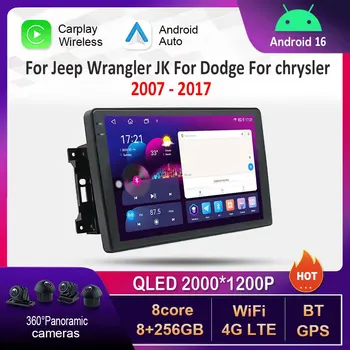 Radio Multimedia para Auto con Android 16, BT 4G, DSP, WiFi, para Jeep Wrangler JK, Dodge y Chrysler 2007-2017 1