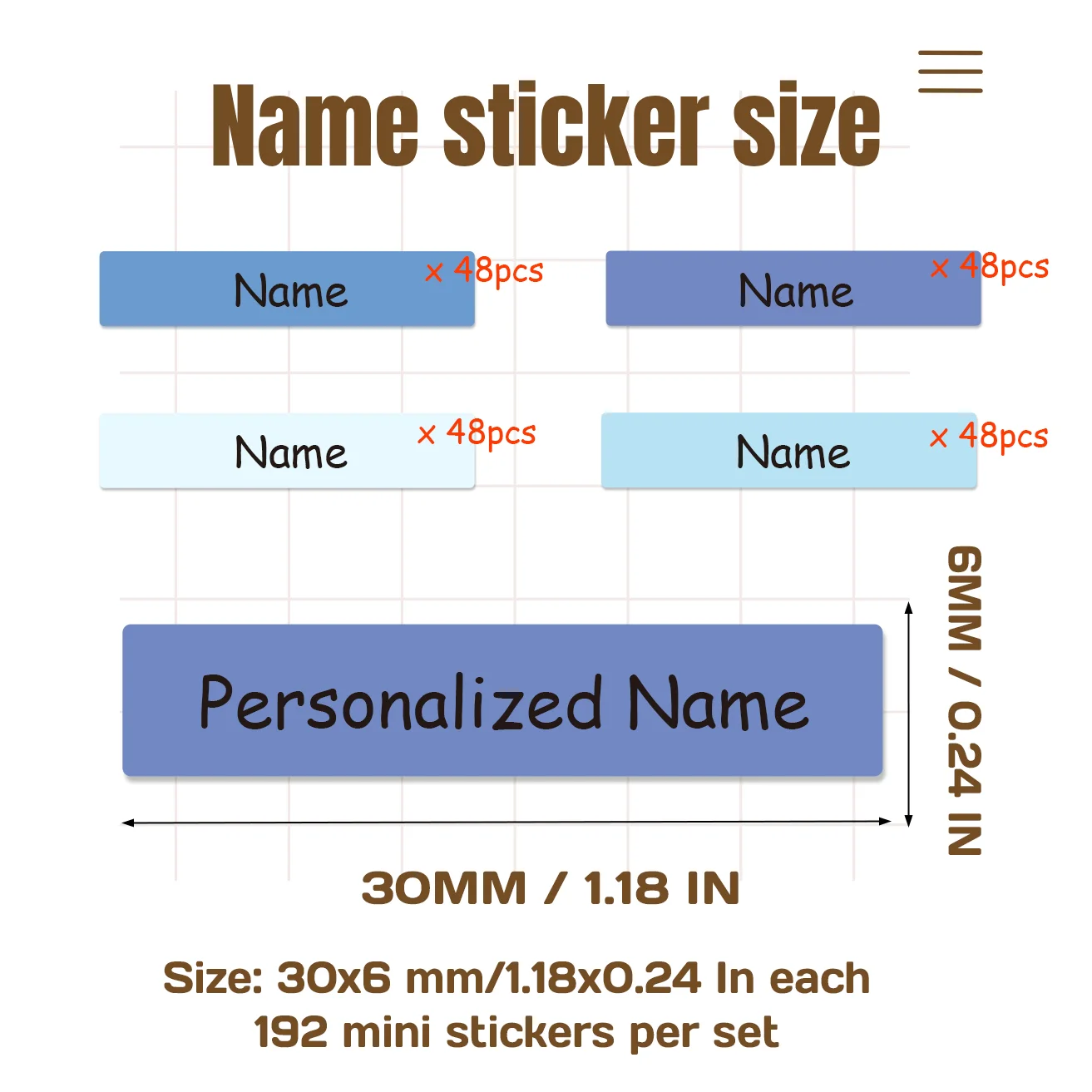 192pcs 개인화 된 이름 스티커 맞춤형 미니 연필 라벨 어린이를위한 핑크 방수 라미네이트 태그 교사 부모 학교 보육원