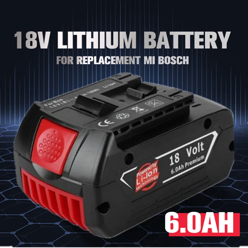 Neue 18V Batterie 6,0 Ah für Bosch Bohrmaschine 18V 6000mAh Lithium-ionen- akku BAT609, BAT609G, BAT618, BAT618G, BAT614 - AliExpress