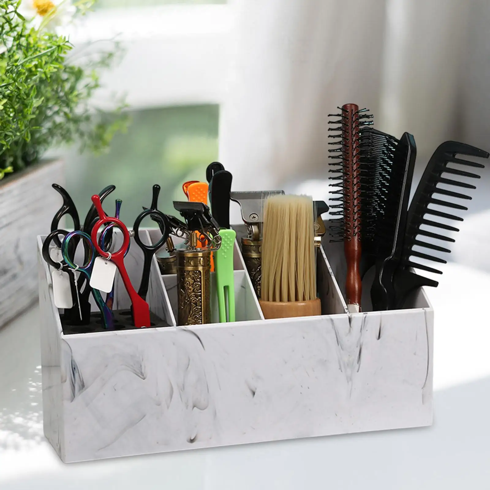 

Barber Scissors Holder Box Combs Clips Stand Comb Storage Case for Barber Supplies Stylist Groomers Brushes Hairdressers