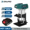 Drillpro 5 Speeds Brushless Electric Hand Trimmer Cordless Wood Router Woodworking Engraving Slotting for  18V Battery 1