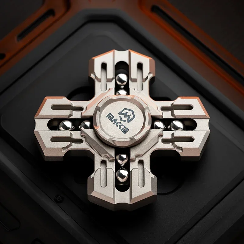 Mackie Titanium Alloy Four-leaf Fidget Gyro EDC Finger Spinning Best Stress Relief Toy Adult Leisure Entertainment Desk Toy