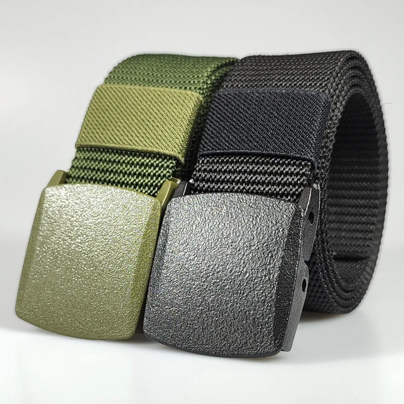 

Men's Metal Free Tactical Outdoor Nylon Belt Student Sports Military Training Buckle PP Canvas Belt