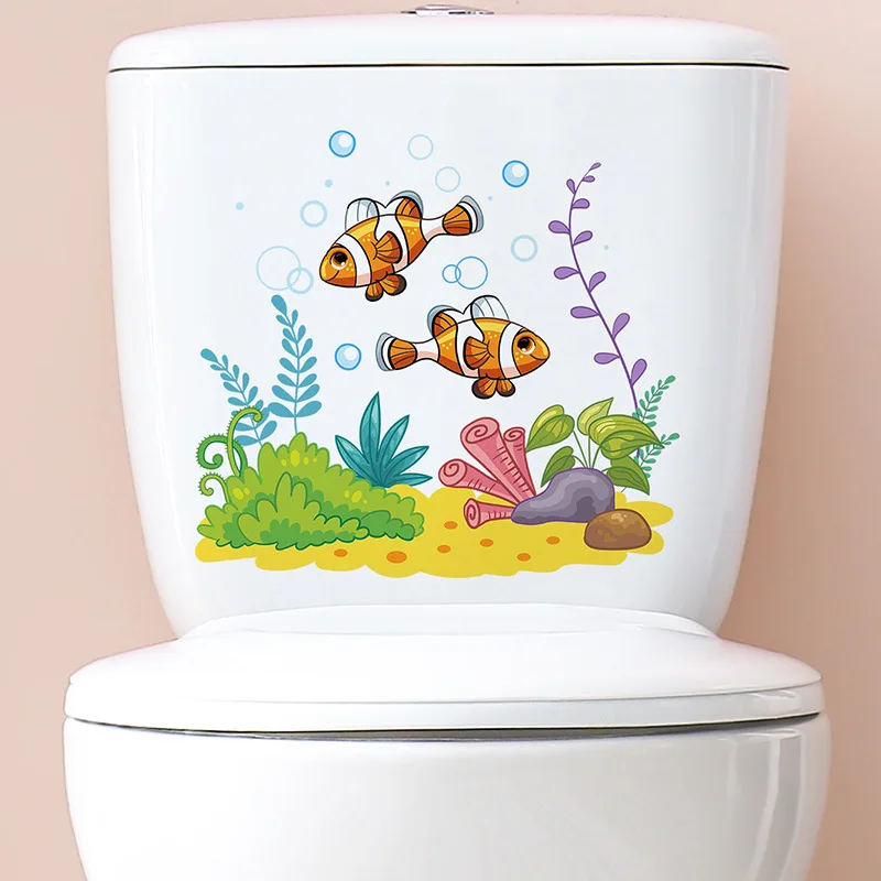 Meideli Self-Adhesive Flower Toilet Sticker Decal - PVC Bathroom Decor, 30x40cm Wall Art