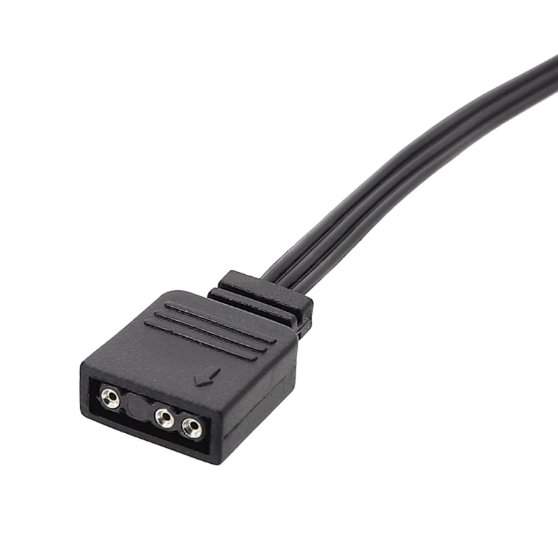 Connettore RGB a 3 pin 4 pin da 1 a 1 2 Cavo di prolunga splter a 3 fili Splter a 10 hub per PC Ventola RGB Disposivo di raffreddamento AURA RGB LED Nero chiaro  13
