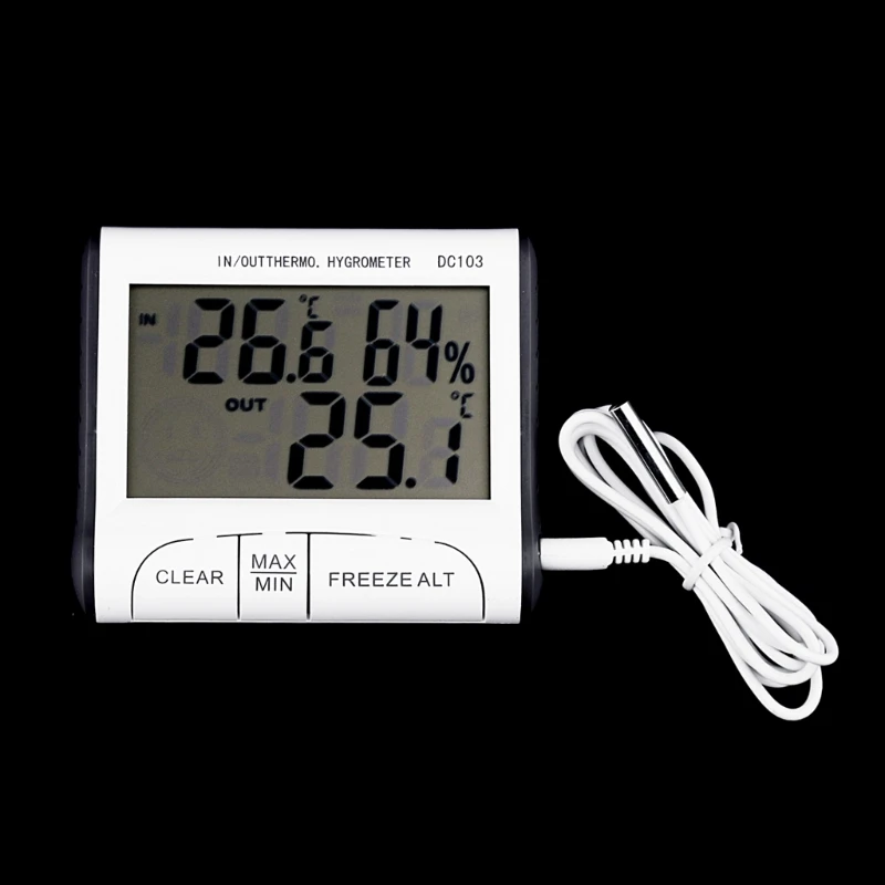 

Indoor Outdoor Electronic Thermometer Hygrometer with Large LCD Display Digital Humidity Temperature Meter Gauge