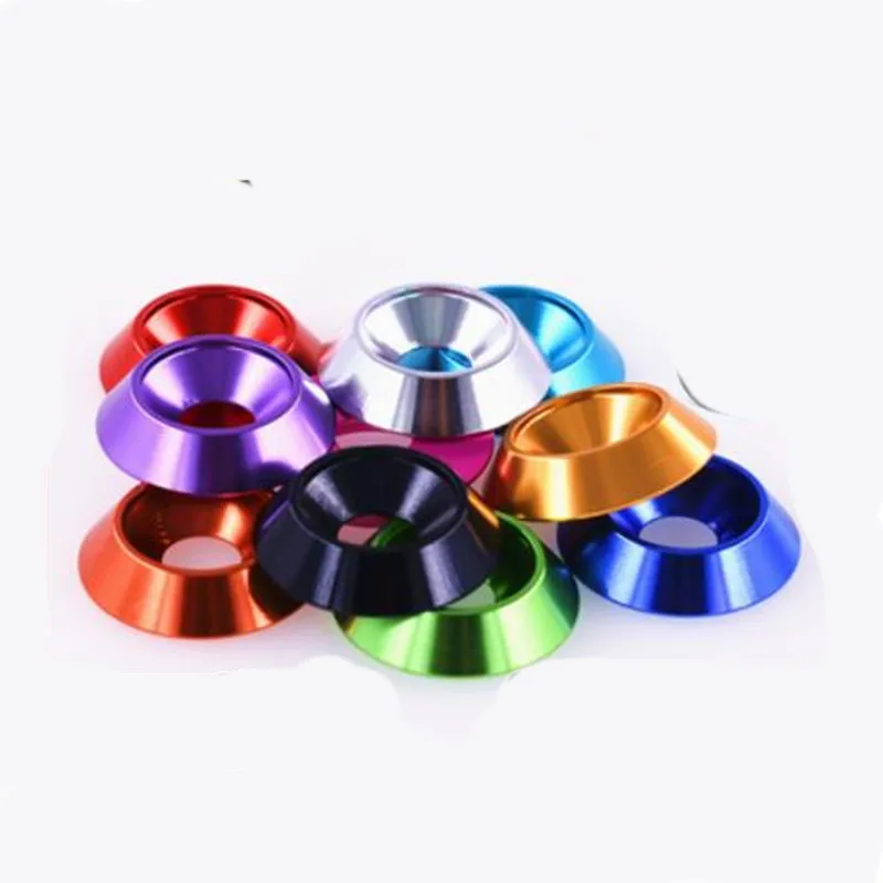 5-10pcs m3 M4 M5 M6 M8 알루미늄 다채로운 카운터 싱크 우산 헤드 와셔 가스켓