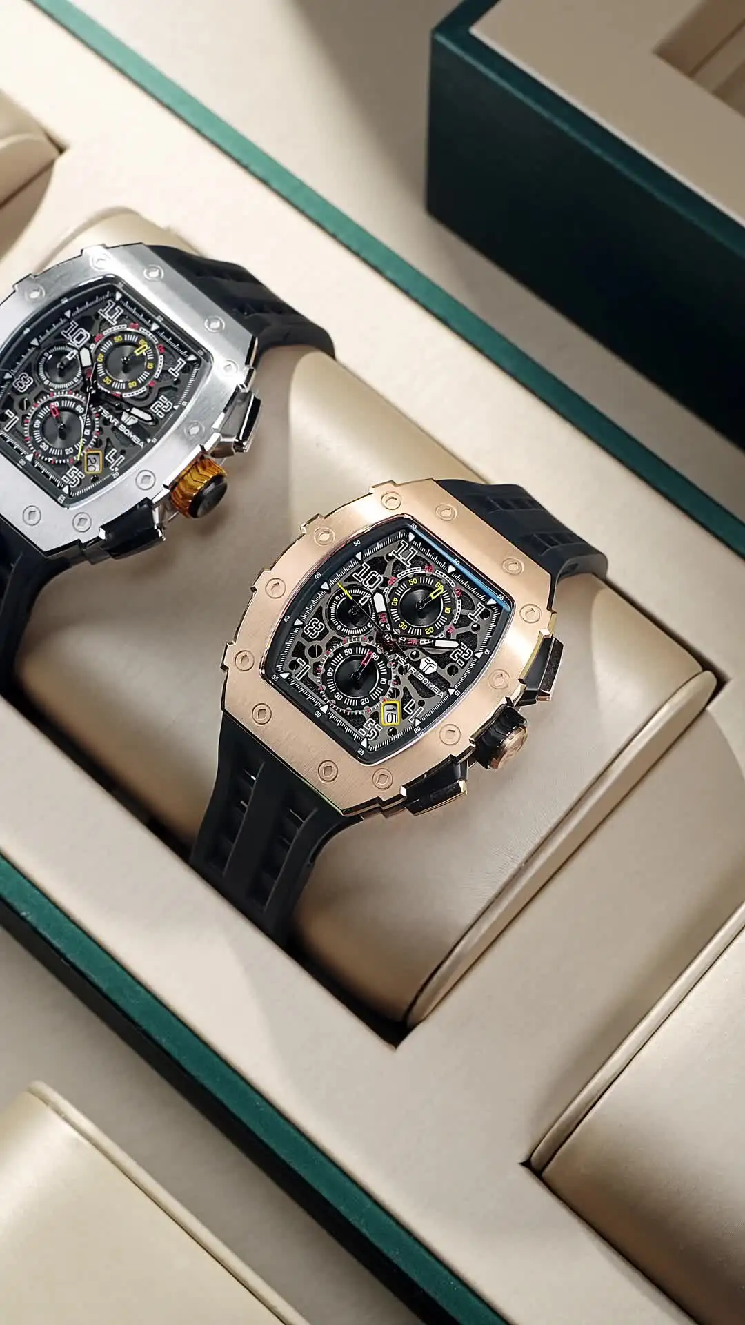 TSAR BOMBA 男性用腕時計高級ブランドトノーデザイン防水時計