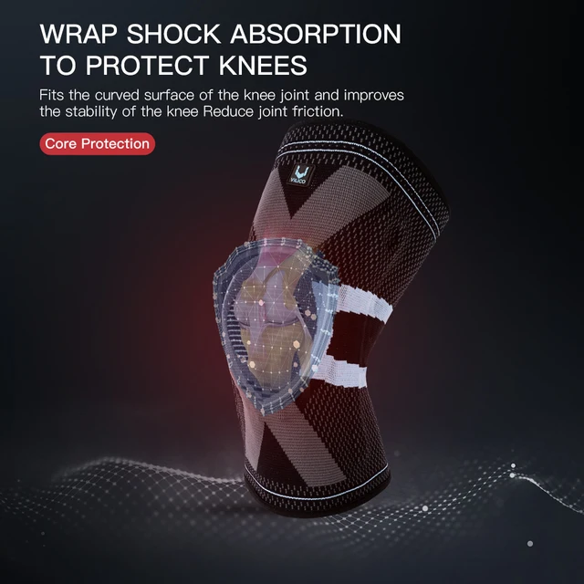 Vilico 1 Pair Fitness Knee Pads Silicon Padded Patella Brace Kneepad Joint Support Compression Sleeve Basketball Knee Brace 3