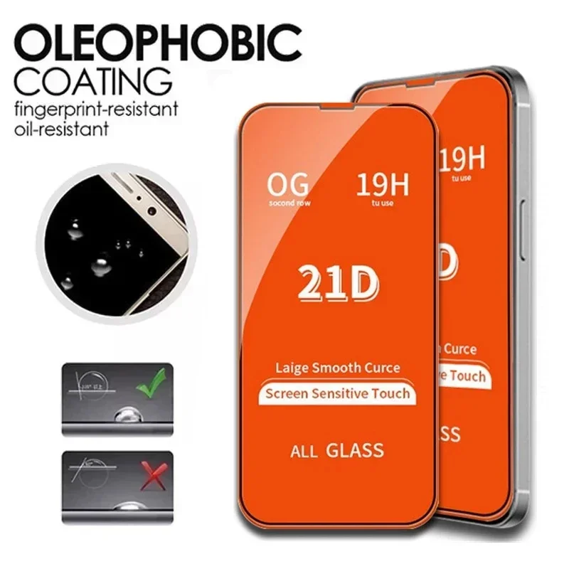 

10PCS 21D Tempered Glass for iPhone 13 11 14 15 Pro Max 8 7 Plus Screen Protector for IPhone 14 15 Plus X XR XS Full Cover Glass