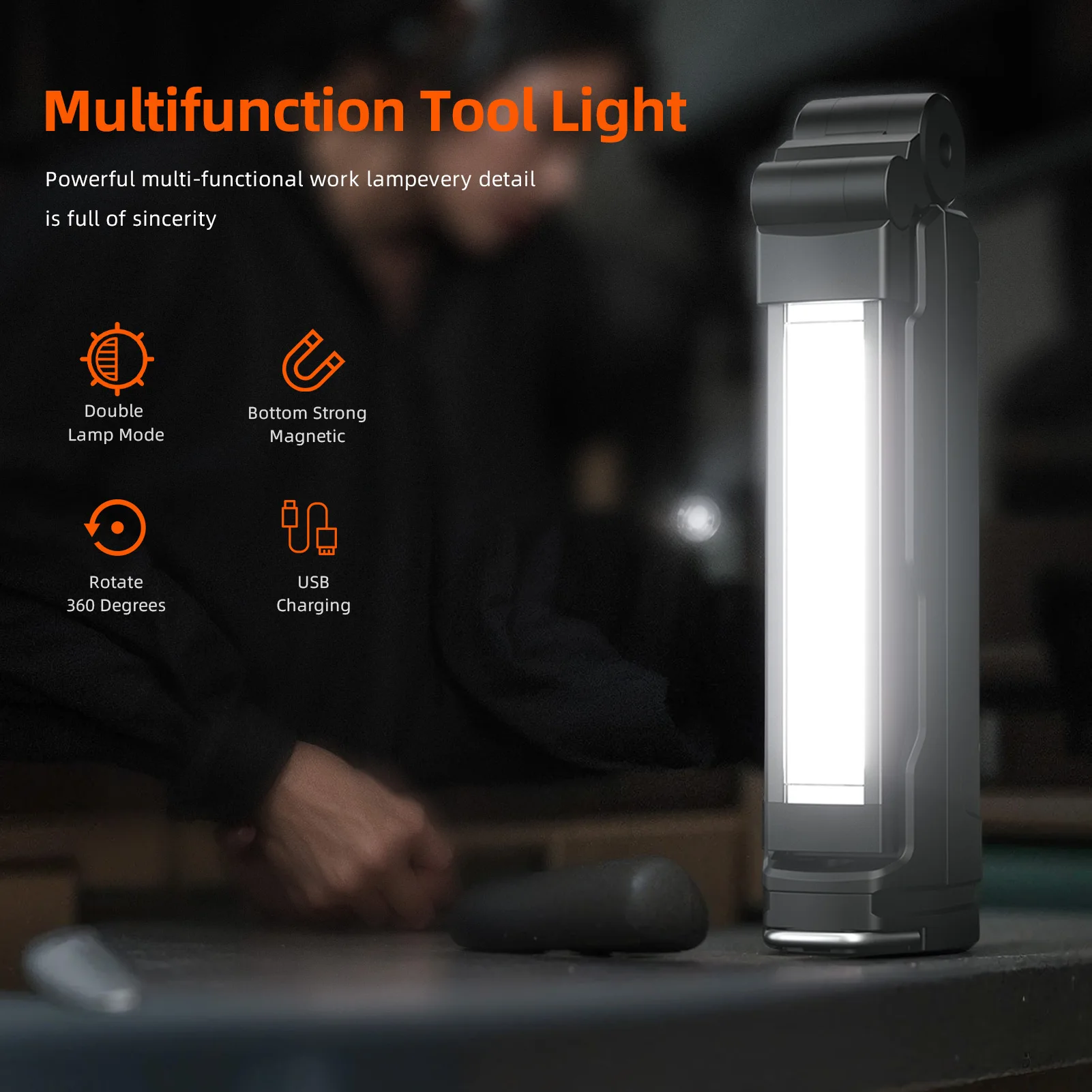SUPERFIRE COB Work Lights LED Flashlight With Magnetic Base Rechargeable Battery display For Car Repair Power Bank 360&deg; Torch portable flashlight portable work lights portable work light portable torch