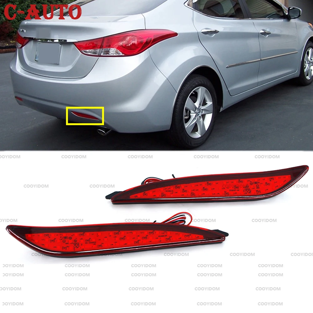 Pair Car Led Rear Bumper Reflector Tail Light Taillight Braking Daytime