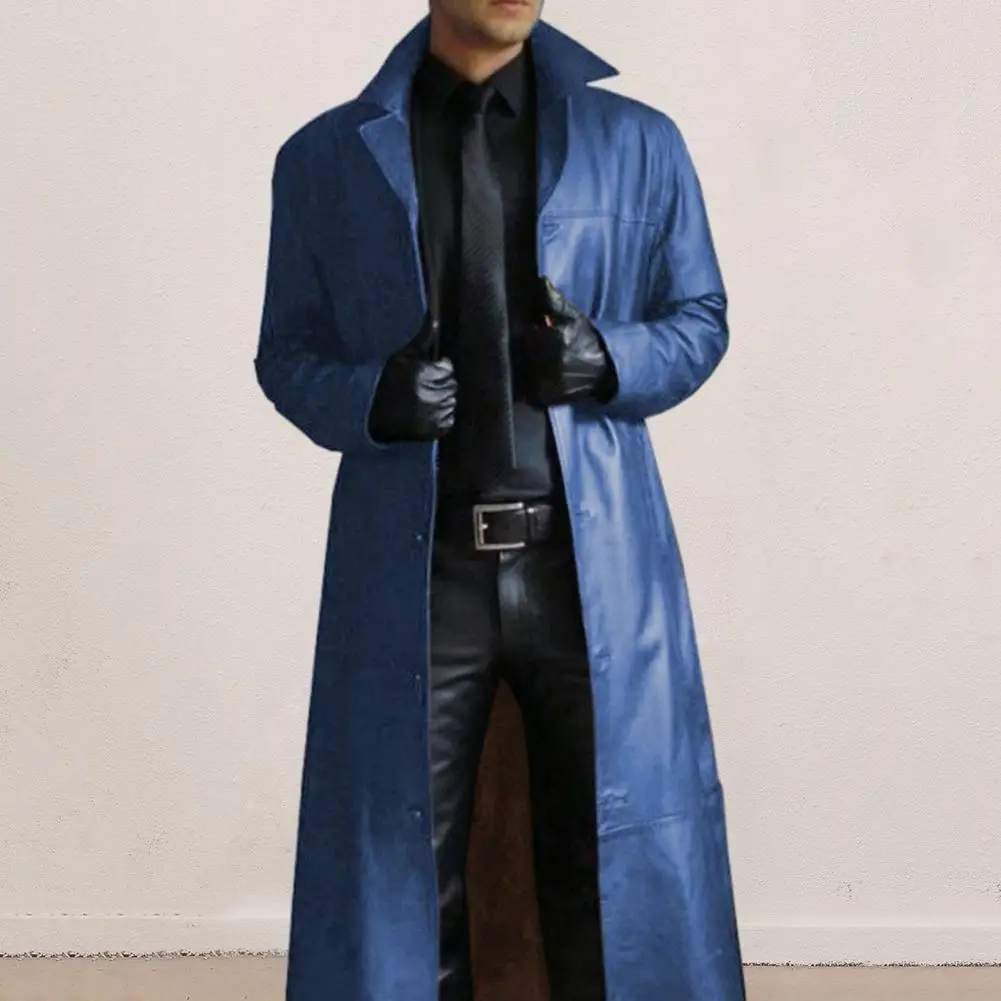 Men Leather Jacket MEN&rsquo;S GERMAN CLASSIC WW2 MILITARY UNIFORM OFFICER BLACK REAL LEATHER TRENCH COAT