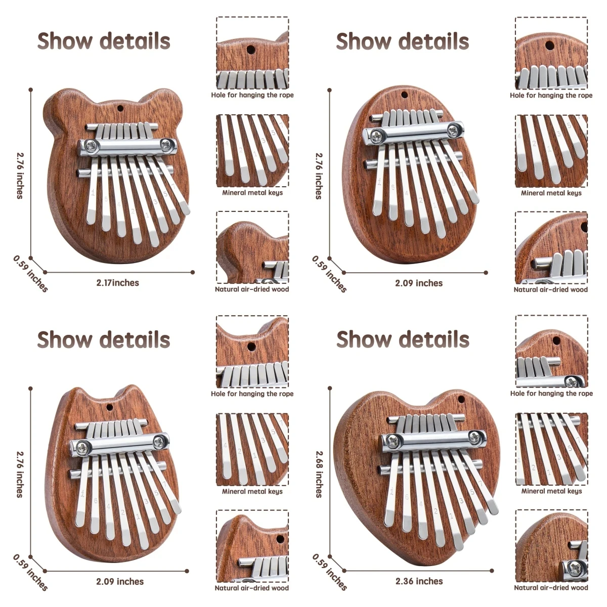 8 Key Mini Wood Kalimba Finger Thumb Piano Marimba Musical Good Accessories Pendant Gift wood kalimba piano