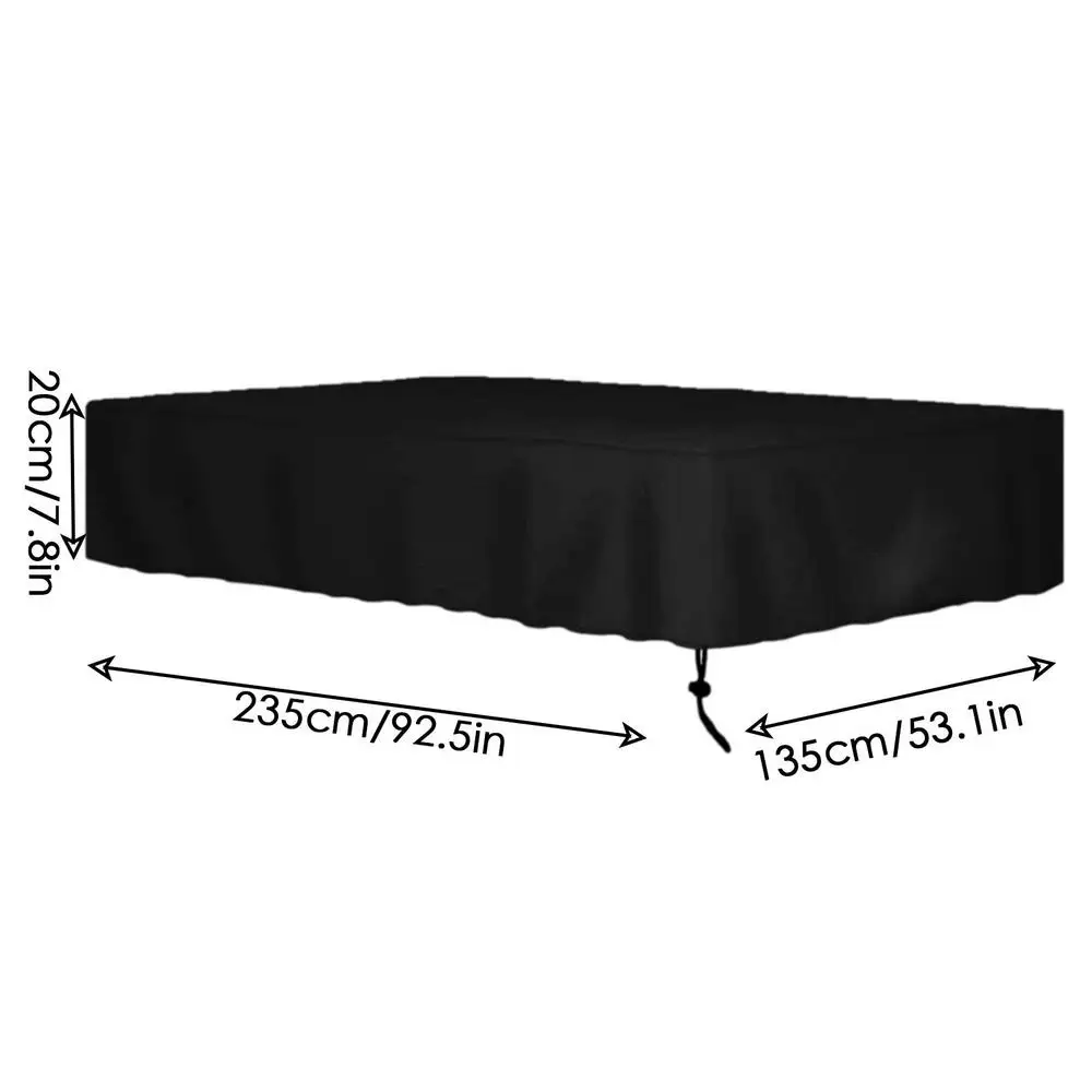 Pool Table Cover Hard, 7/8/9/10/12 Feet Billiard Pool Table Cover, Heavy Duty Waterproof Indoor Outdoor All Season Sun Rain Snow Dust Protection PVC Patio Furniture Table Covers,Silver-8ft:102.4x55in