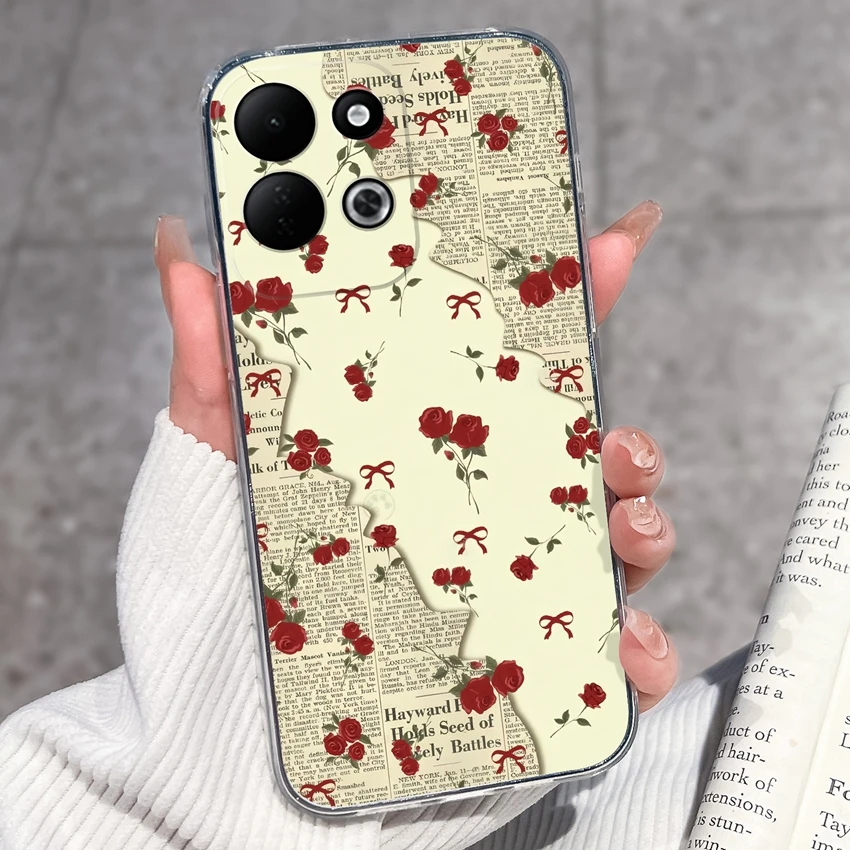 Sleeping Beauty Pattern Black Clear TPU Shockproof Phone Case - Lightweight Shell