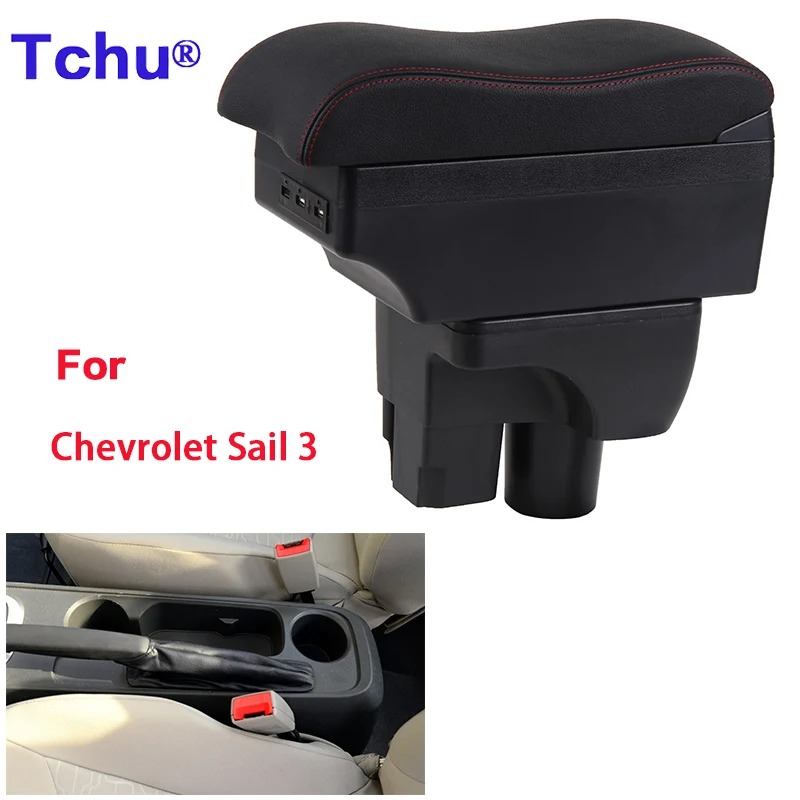 

For Chevrolet Sail 3 Armrest Box For Chevrolet Sail 3 Car Armrest Center Storage Box Retrofit USB Interface Multifunction