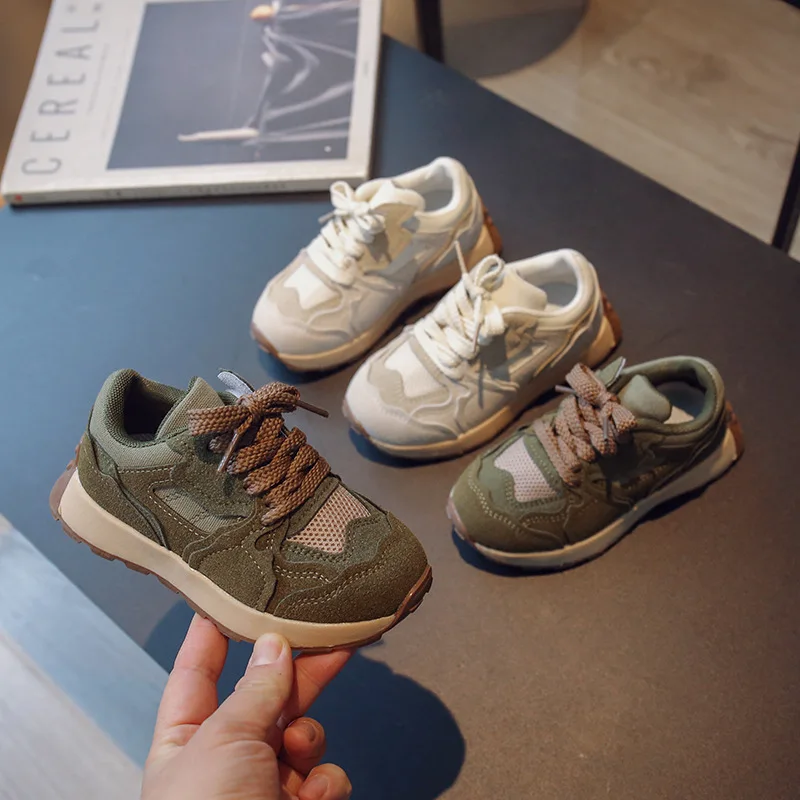 Zapatillas 어린이 캐주얼 신발, 메쉬 통기성 어린이 스니커즈, 여아 남아 테니스 신발, 패션 그린 스포츠 신발, 봄 신상