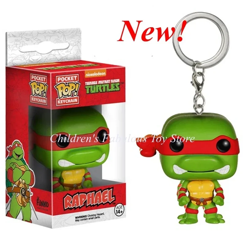 thumbnail image 5 of Nuevos llaveros Funko Pop de 8 estilos de las Tortugas Ninja, Miguel Ángel, Leonardo, Donatello, Rafael, figuras de acción, juguetes, accesorios, llavero de regalo, 5 of 5