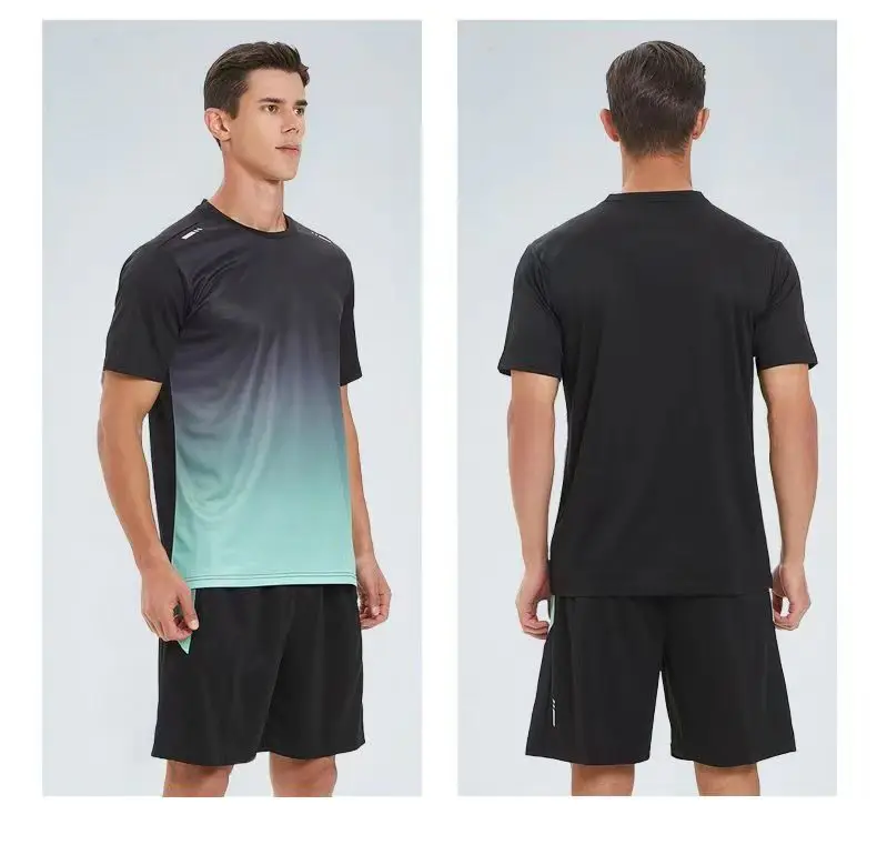 Sports Suit Football Training Kit Men's Quick Dry Sportswear Tracksuit Gym Breathable Football Clothing Fitness Running Set Athletic Wear T Shirts and Pants