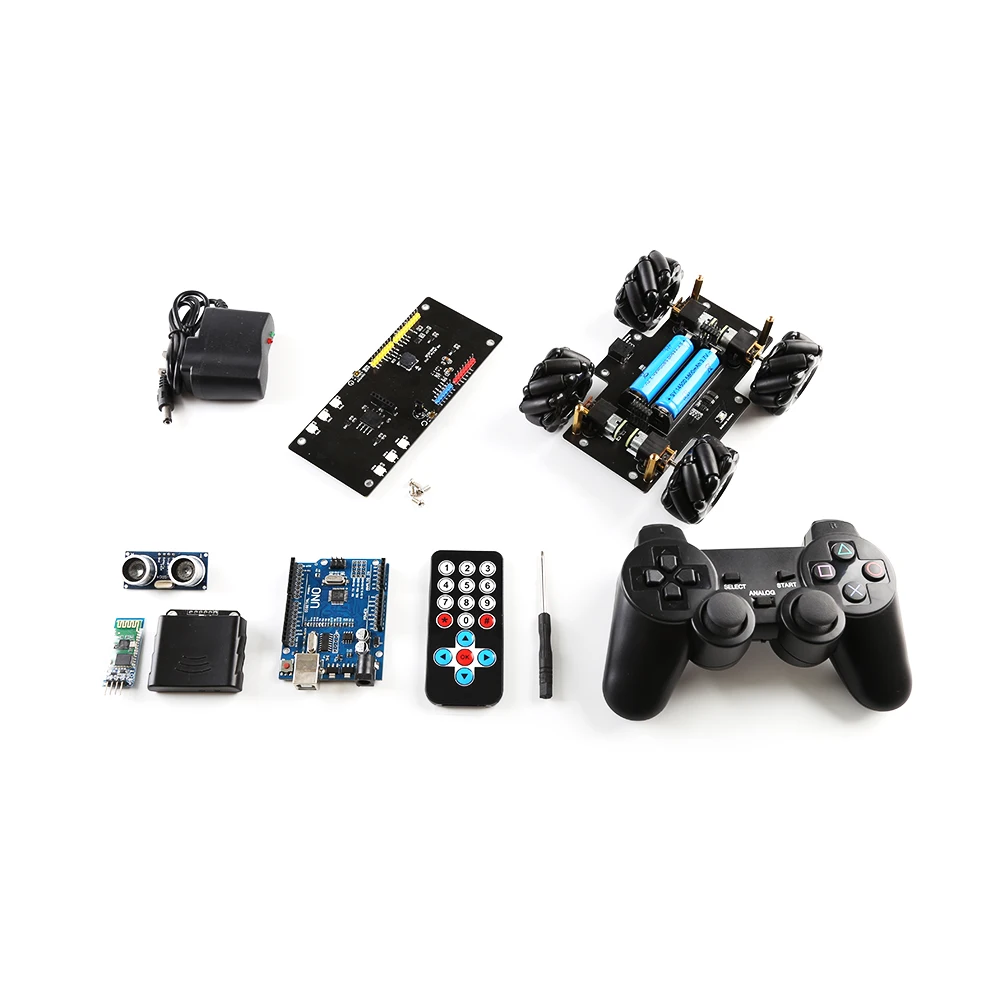 Inteligente Robot Starter Kit para Programação Arduino Mecanum Roda Chassis Car Kit Faça Você Mesmo Educação Car Kit - Imagem 3
