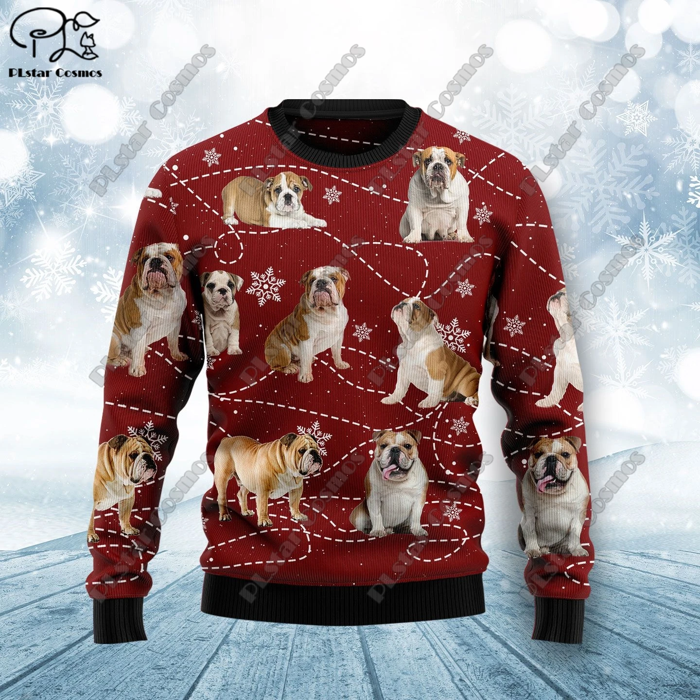 New 3D printed Christmas elements Christmas tree Santa Claus pattern art print ugly sweater street casual winter sweater S-3