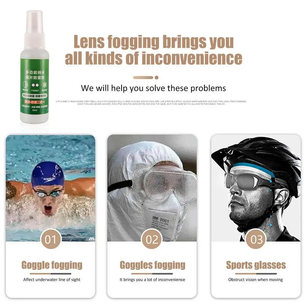 Description Picture 4 of itemAnti-fog agent for glasses swimming goggles ski goggles diving masks Motorcycle Visor Defogger Spray Glass Cleaner