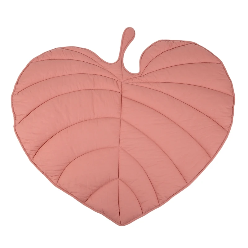 

Leaf Rug Soft Cotton Floor Mat Rugs Baby Kids Bedroom Nursery Decor Carpet Blanket Living Room Home Decoration,Pink