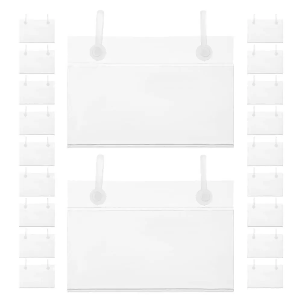 20Pcs 투명 가격표 홀더 소매점용 더블 스냅 잠금 클립 식료품 저장실 바구니 라벨 클립 선반 태그 홀더