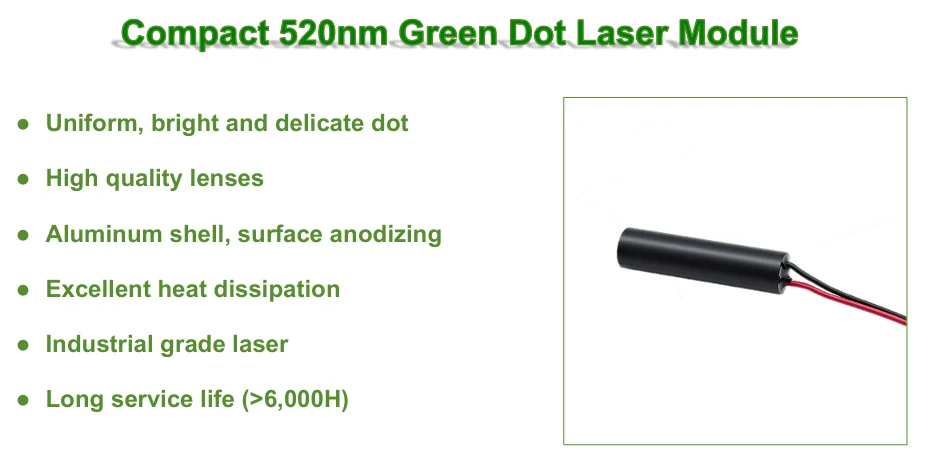 Neues Wirtschaftliches Kompaktes Grünes Punkt-Laserdioden-Modul 520nm D8mm 0,5mW 1mW 5mW 3V Industriequalität für Holzbearbeitungsmaschinen – Detail 1
