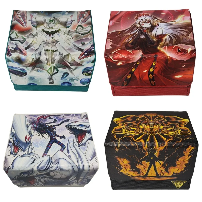 Yu-Gi-Oh Card Case Exodia Kurikara Blue-Eyes White Dragon Promethean Diy Leather Action Toy Figures Game Collection Storage Box