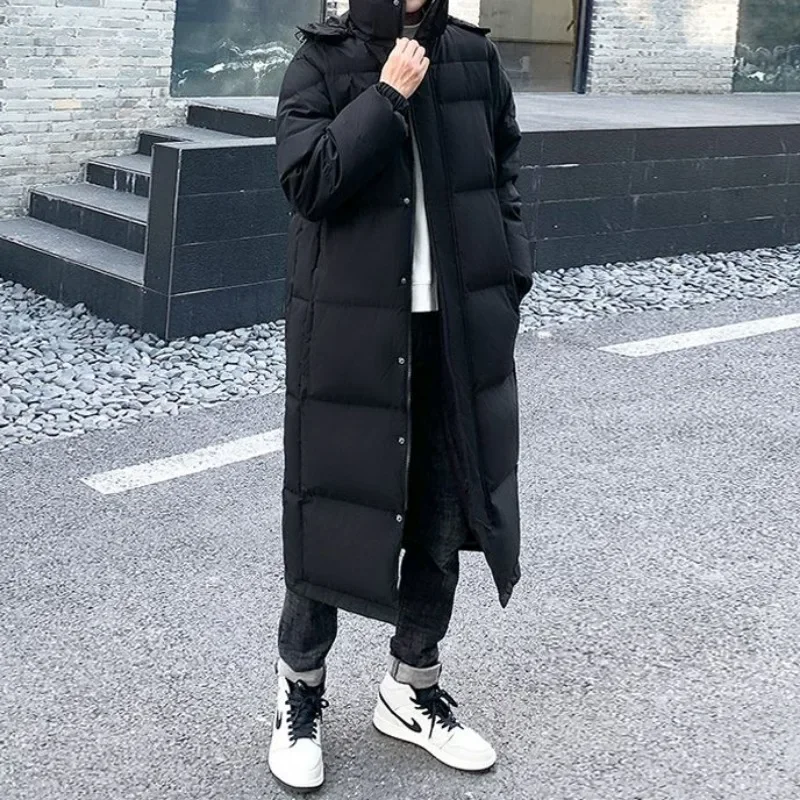 2024 New Women Down Jacket Winter Coat Female Long Parkas Loose Large Size Thick Warm Outwear Fashion Simplicity Hooded Overcoat