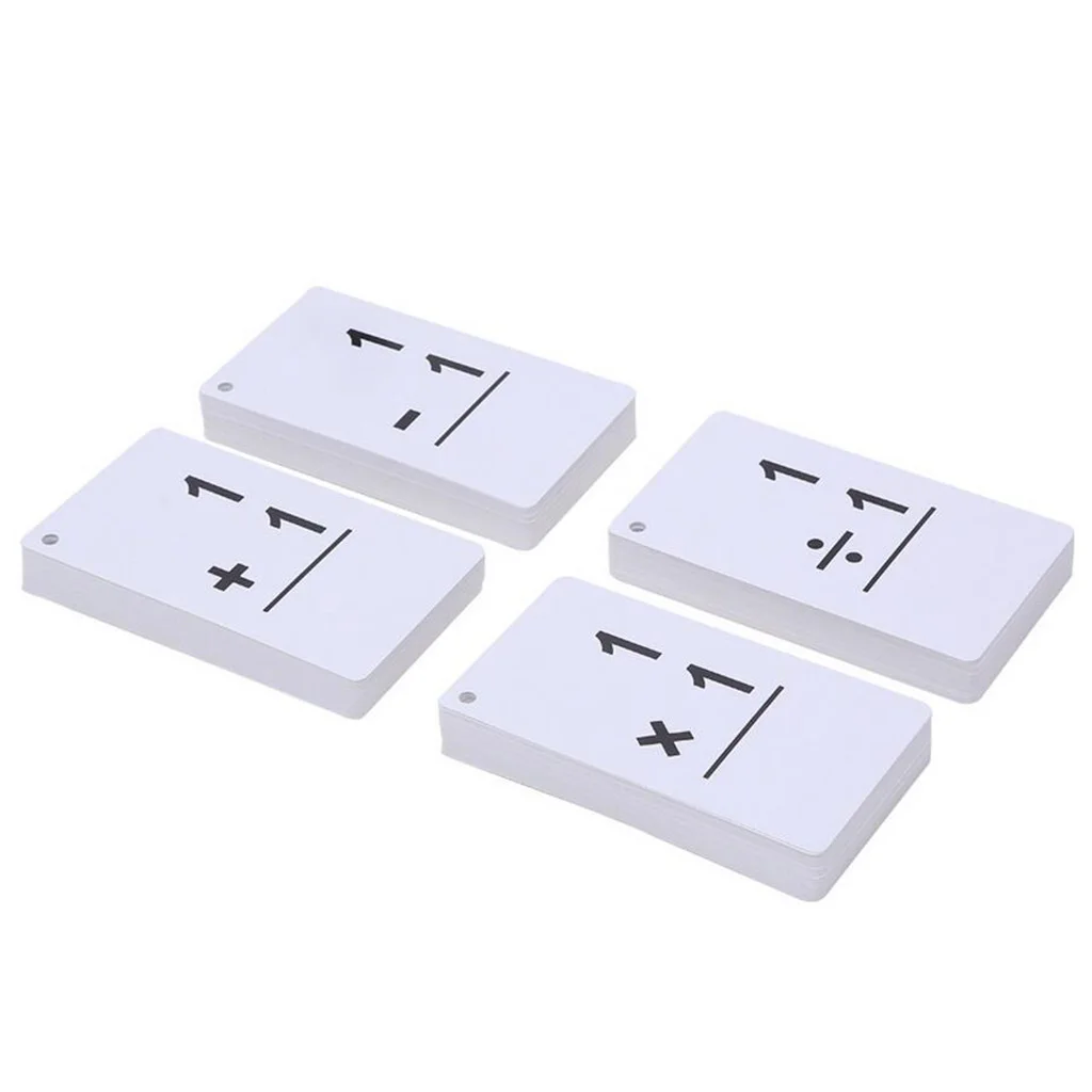 

1 Set 54 Pieces Kids Maths Education Flash Cards, with 1 Ring