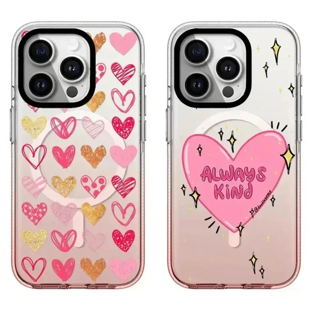 

Pink Gradient Transparent Border Always Kind iPhone 13 14 15 Pro Max Case - Protective iPhone Case