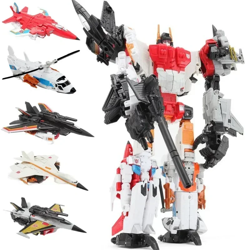 Superion HZX 변신 장난감, 애니메이션 액션 피규어, 로봇 항공기, 엔지니어링 차량 모델, 상자 없음, 5in 1, KO G1