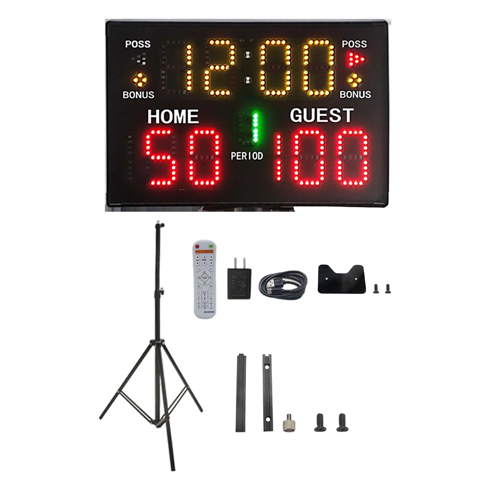 

Portable Digital Scoreboard Tripod Mount Score Keeper 2.4G Remote Control 3000CD Brightness Electronic Scoreboard for Tennis