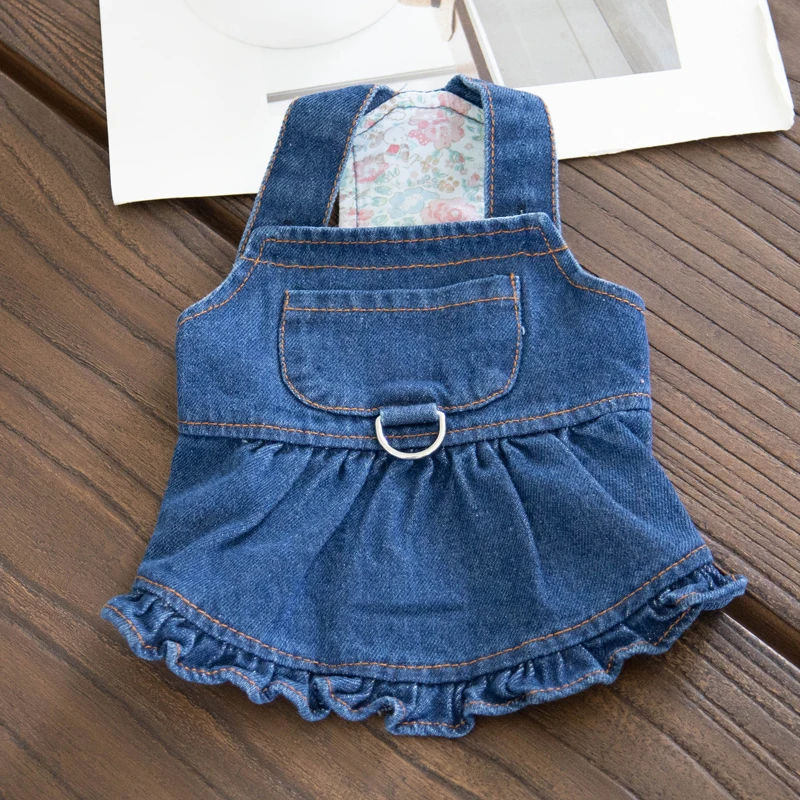 

Одежда для собак на весну и осень, джинсовое платье, одежда для чихуахуа и Йорка, одежда для щенков, одежда для пуделя, померанского наряда, пальто, костюм для питомца