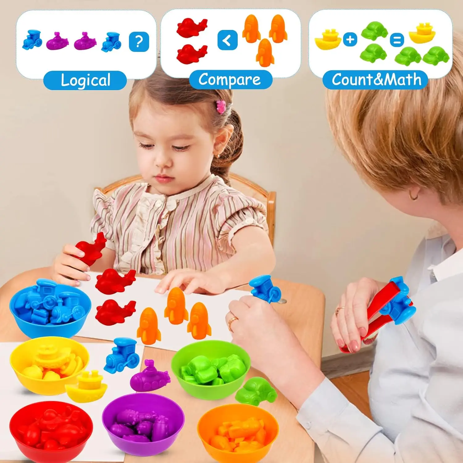 Learn Educational Toys Kids Matching Game Animal Cognition Rainbow Sort Fine Motor Training Montessori Sensory Toy Puzzle Gifts