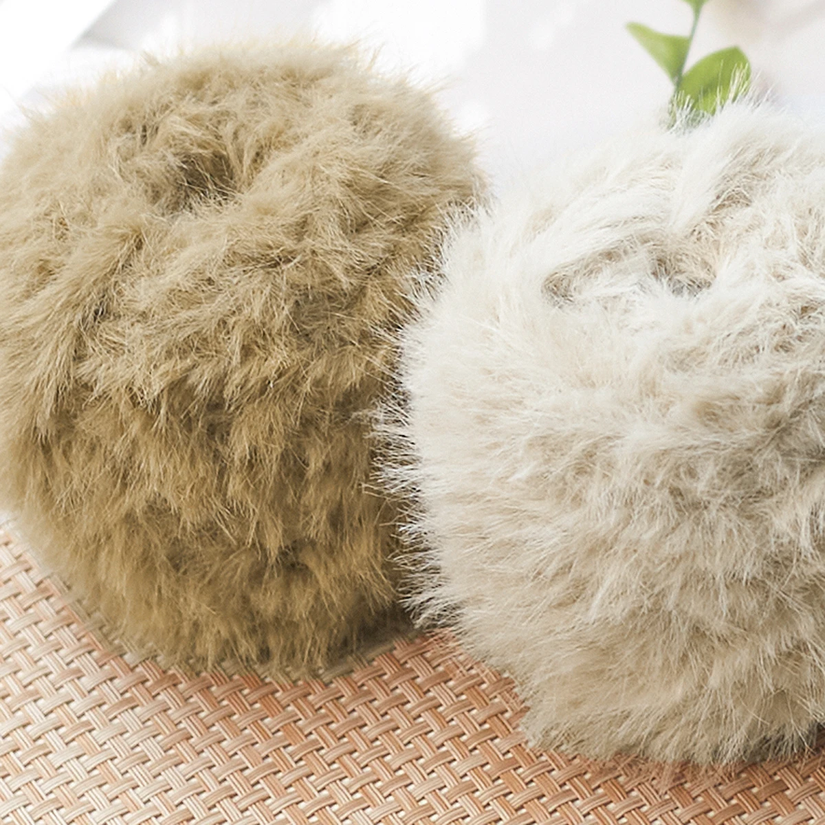 50g high and low hair imitation fur wire knitted scarf bag handmade woven DIY hook needle water mink wool ball/GD01 3