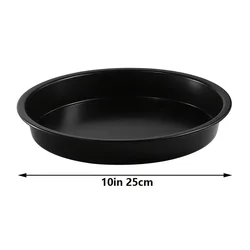 Non - Stick Carbon Steel Round Pizza Baking Tray - 10 - Inch Versatile Kitchen Essential (10in)